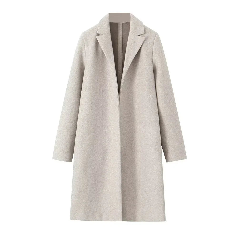 Solid Open Stitch Soft Trench Coat