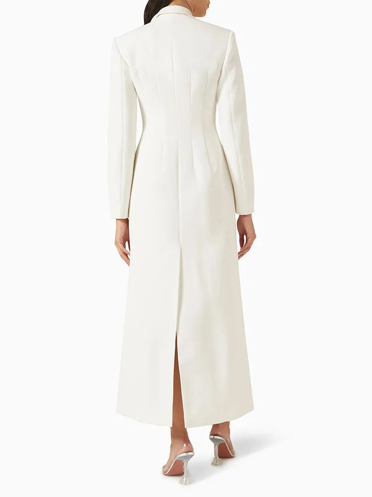 Belted Collar Maxi Tunic Trench Coat