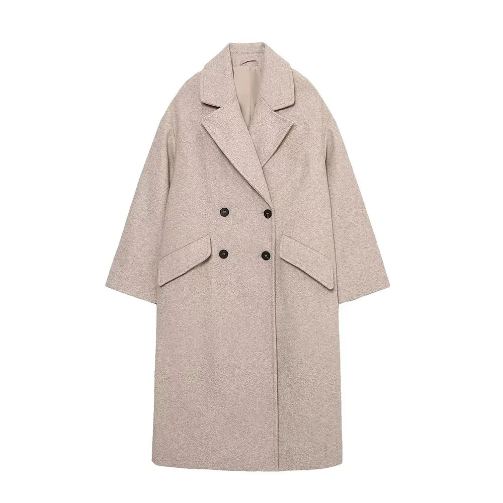 Autumn Winter Long Wool Blend Coat