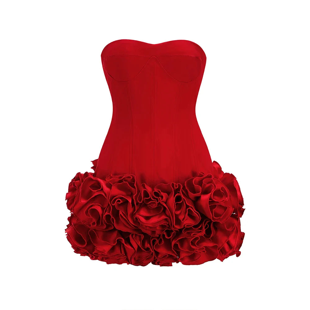 Red Rose Mini Corset Dress