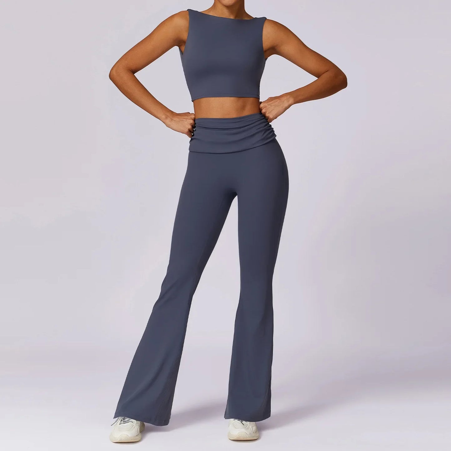 Flexi Flare Fold Over Leggings & Racer Top Set