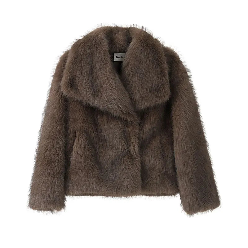 Gradient Luxe Fur Coat Luxury Big Fur