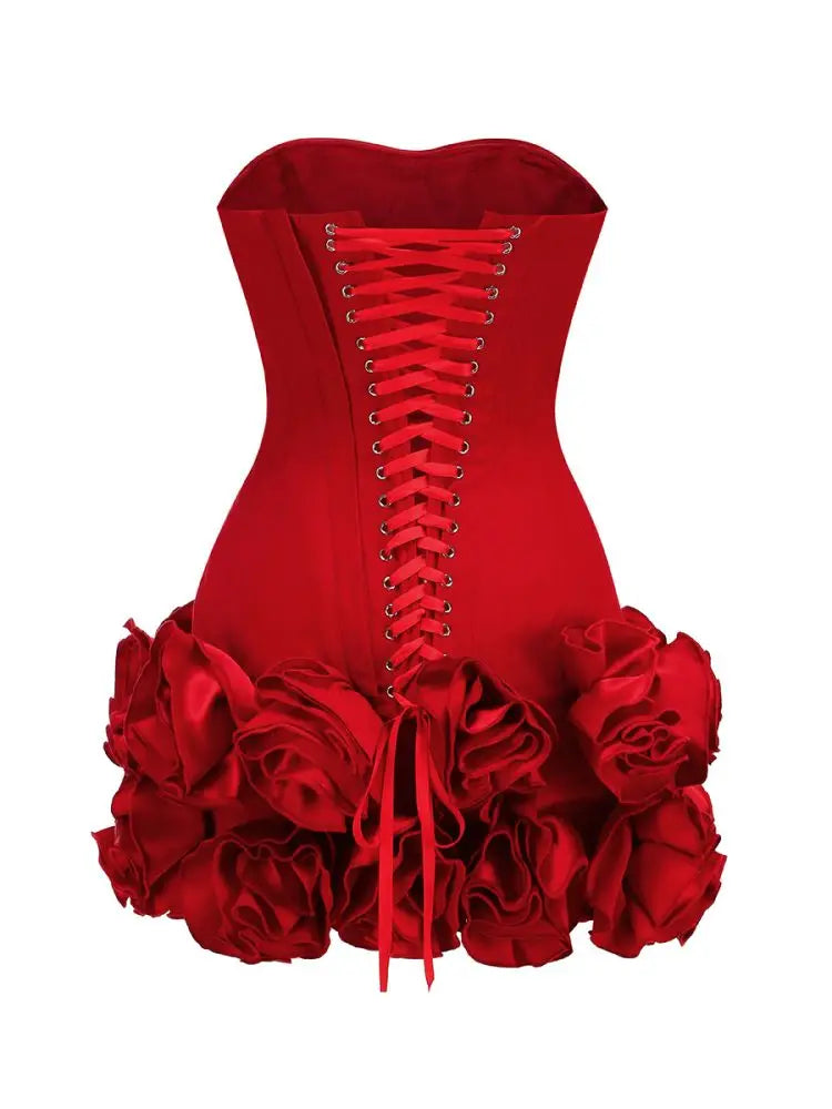 Red Rose Mini Corset Dress