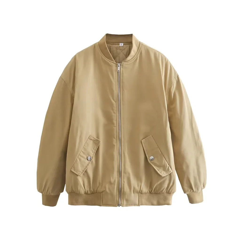 Vitoria Oversized Ruched Sleeve Bomber Jacket