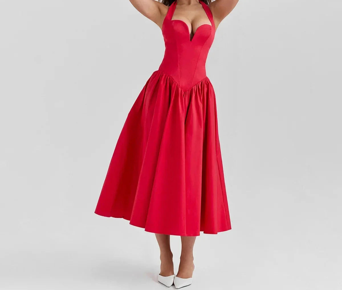 Luxe Halter Flare Marilyn Dress