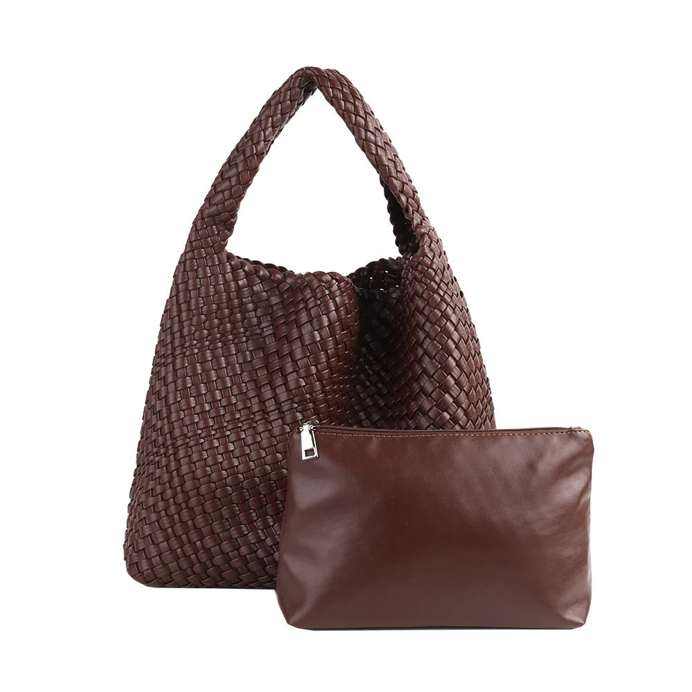 Luxe Yara Woven Large Tote Bag