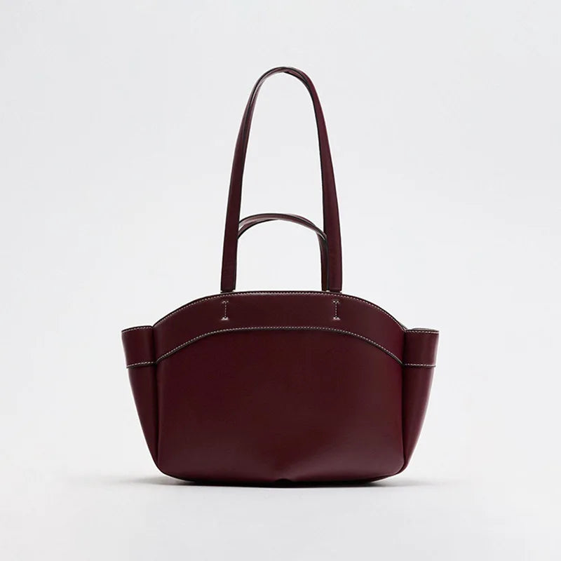 Faux Leather Retro Tote Bag