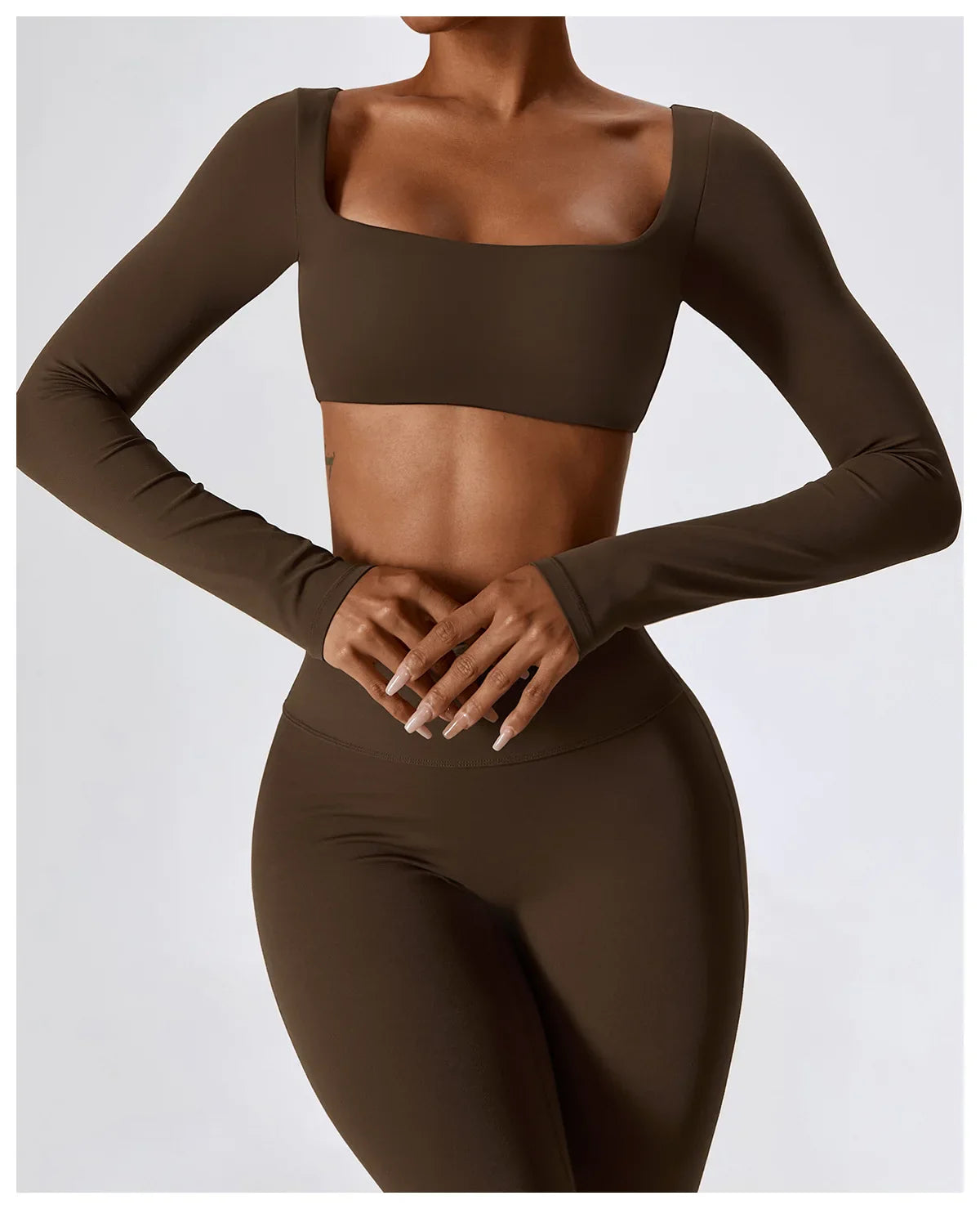 Flexi Flare Scrunch Leggings & Long Sleeve Crop Top Set