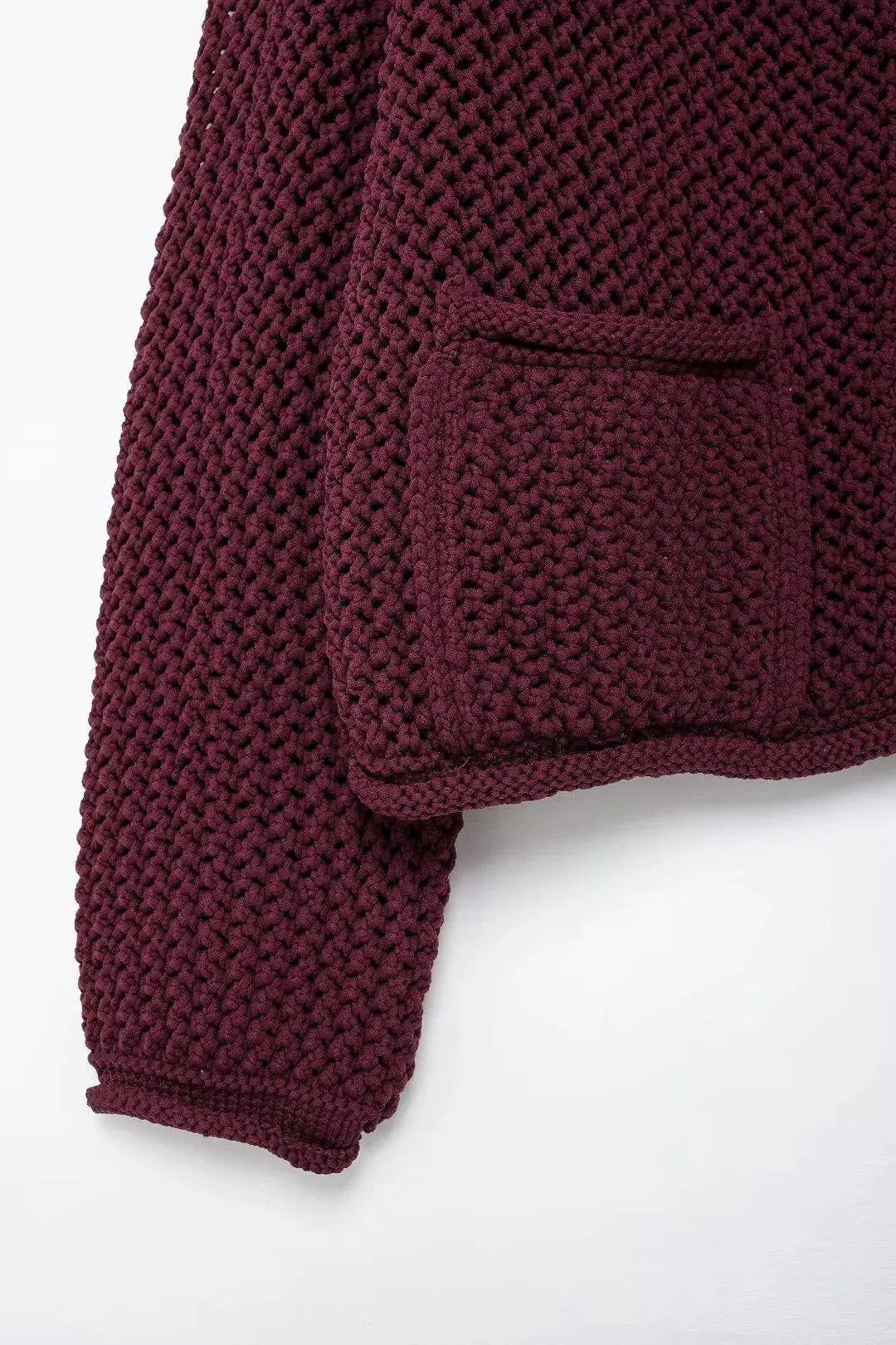 Claret Knitted Button Down Cardigan