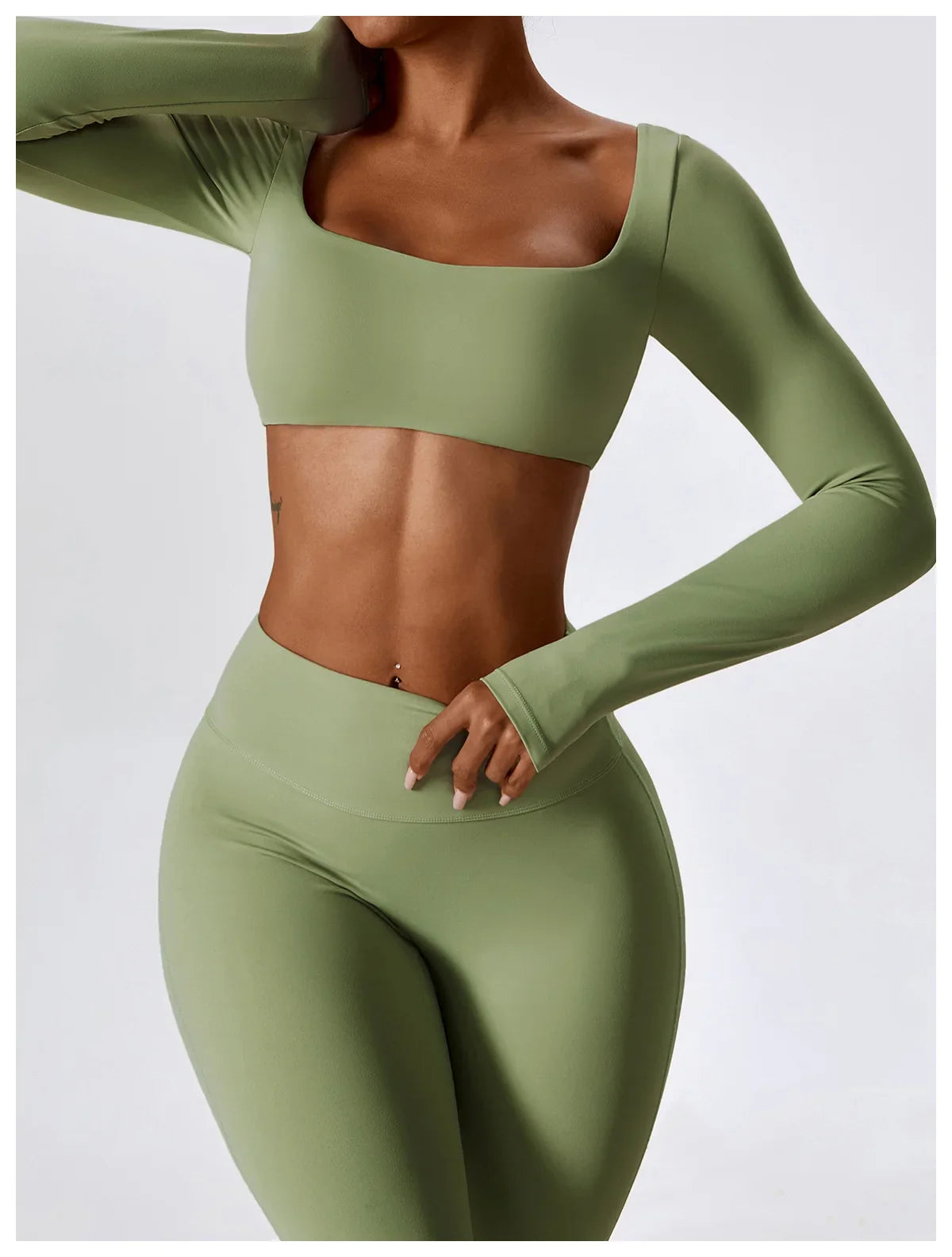 Flexi Flare Scrunch Leggings & Long Sleeve Crop Top Set