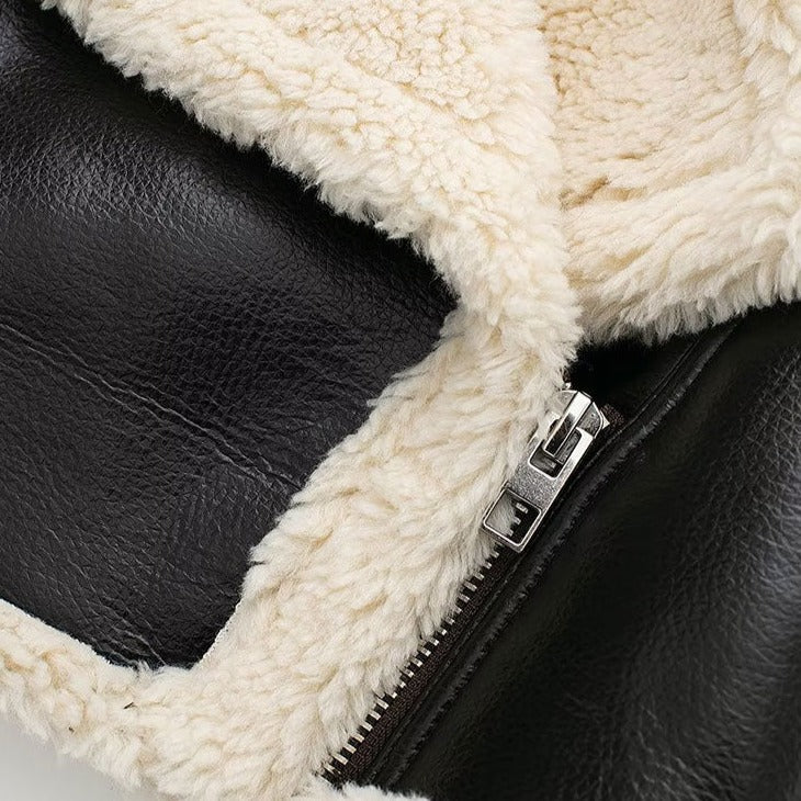 Shearling Detail Cropped Jacket