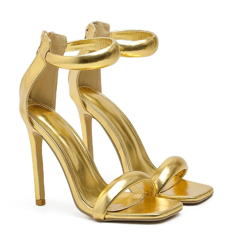 Retriever Peep Toe Gold High Heels