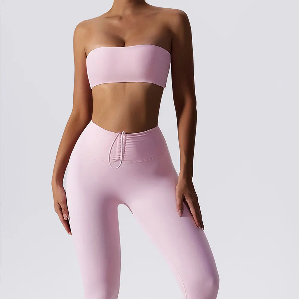 ProSculpt Bandeau Bra & Ruched Tie Leggings Set