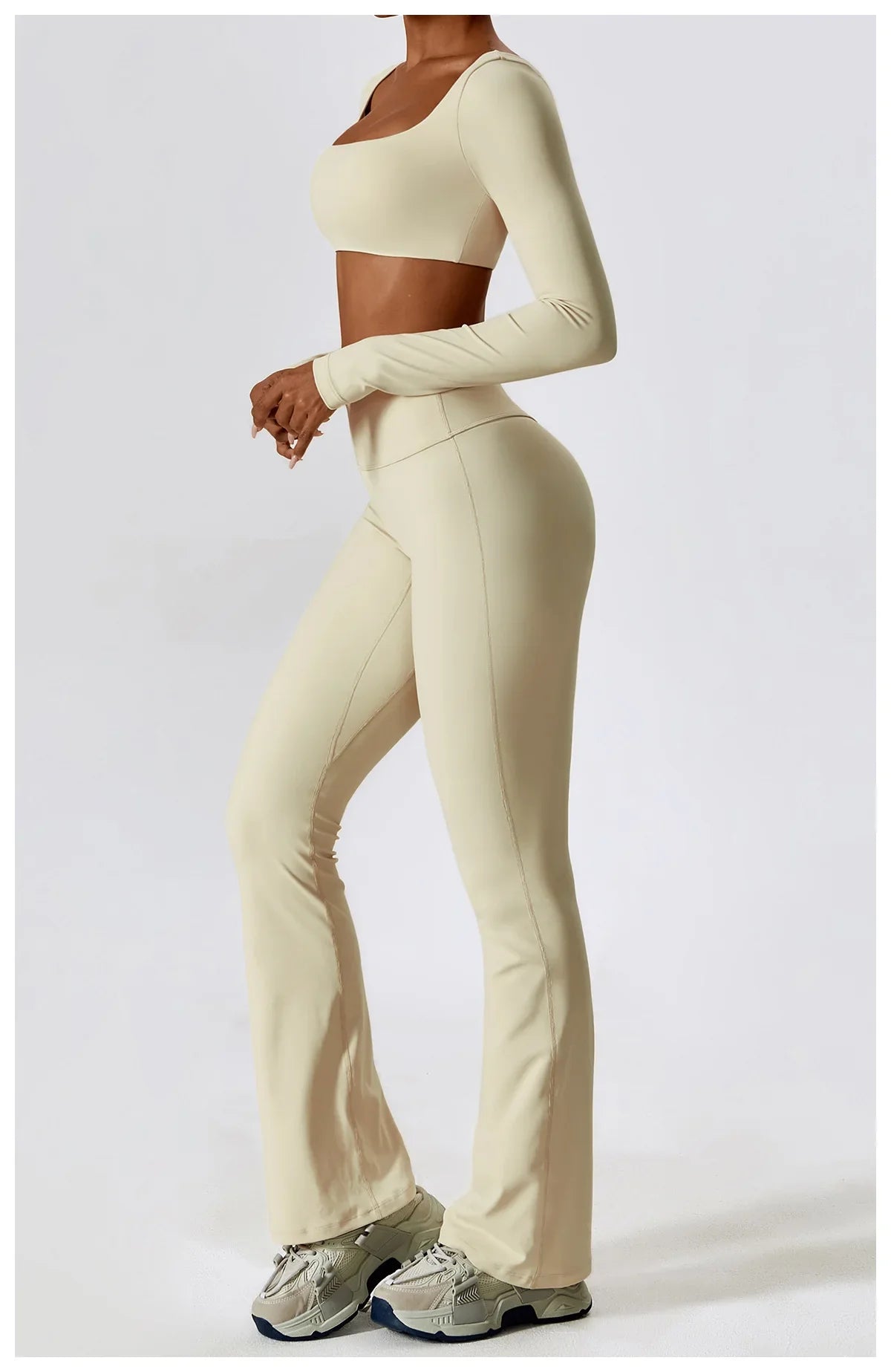 Flexi Flare Scrunch Leggings & Long Sleeve Crop Top Set