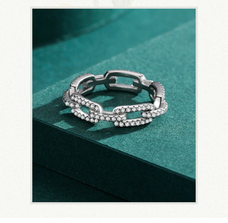 Imani 925 Sterling Silver Chain Ring