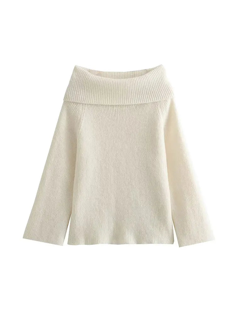 Strapless Off The Shoulder Knitted Sweater