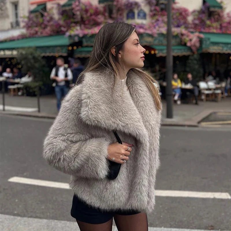 Gradient Luxe Fur Coat Luxury Big Fur