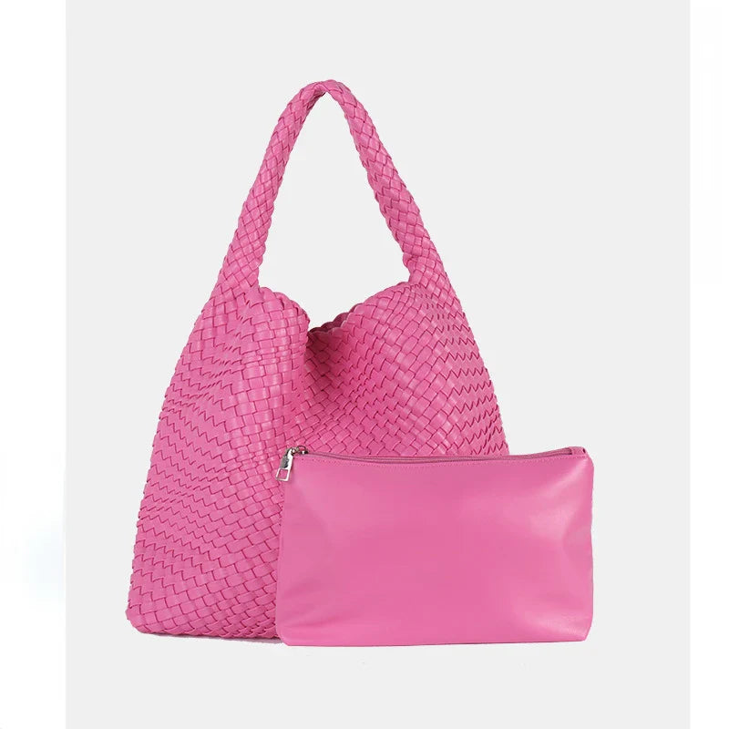 Luxe Yara Woven Large Tote Bag