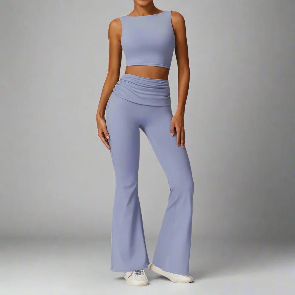 Flexi Flare Fold Over Leggings & Racer Top Set