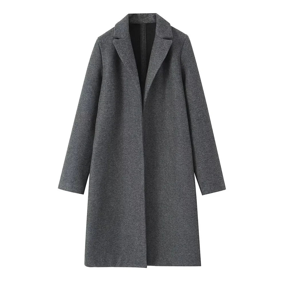 Solid Open Stitch Soft Trench Coat