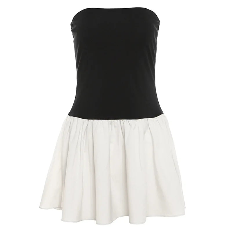 Monochrome Pleats Dress