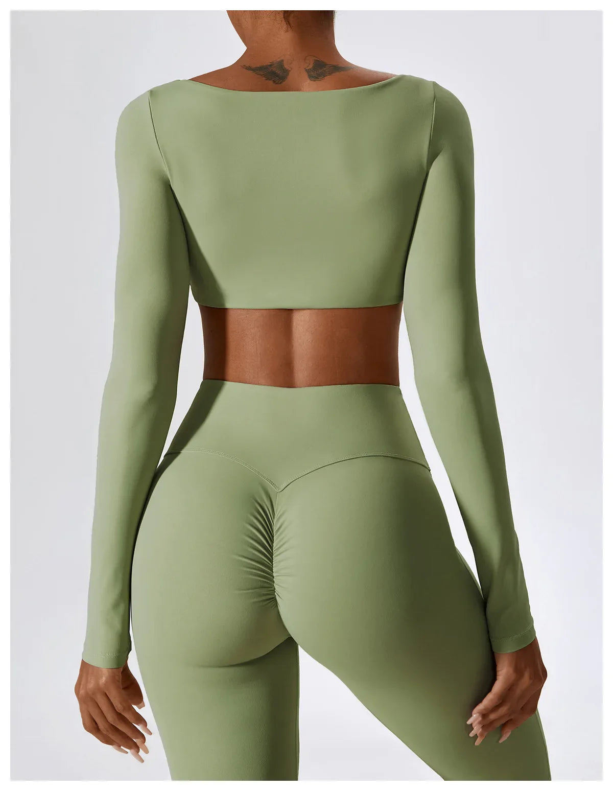 Flexi Flare Scrunch Leggings & Long Sleeve Crop Top Set