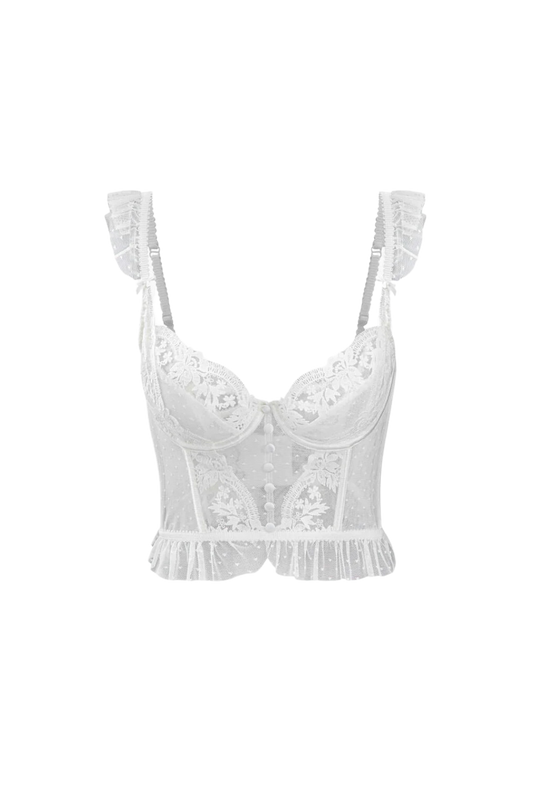 French Lace Trim Corset Top